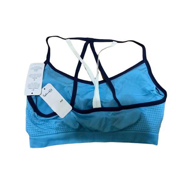 Splendid studio women's blue color block sports bra size XL NEW - Picture 2 of 4
